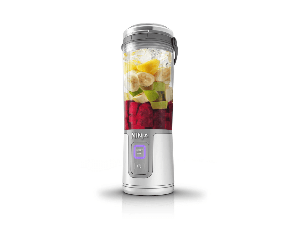 Restored Ninja Blast 16 oz. Personal Portable Blender with Leak Proof Lid and Easy Sip Spout, Perfect for Smoothies, White, BC100WH (Refurbished)