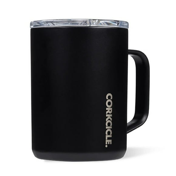 Corkcicle Tasse à Café Étincelante 16 Onces Triple Isolation, Noir Mat