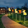 thumbnail image 4 of Solar Powered Easter Bunny Garden Lights Outdoor Decorations with LED String Lights Waterproof Holiday Yard Patio Lawn Solar Lights for Easter Spring Party Decoration Solar Garden Stake Lights, 4 of 9