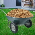 thumbnail image 6 of Dual-Wheel Wheelbarrow, Heavy Duty Garden Cart, 300 lbs Capacity, Utility Yard Cart w/Two 15 inches Inflatable Wheels, Wheel Barrow for Outdoor Lawn Yard Farm Ranch (57.87 "x 28.35" x 26 " ), 6 of 7