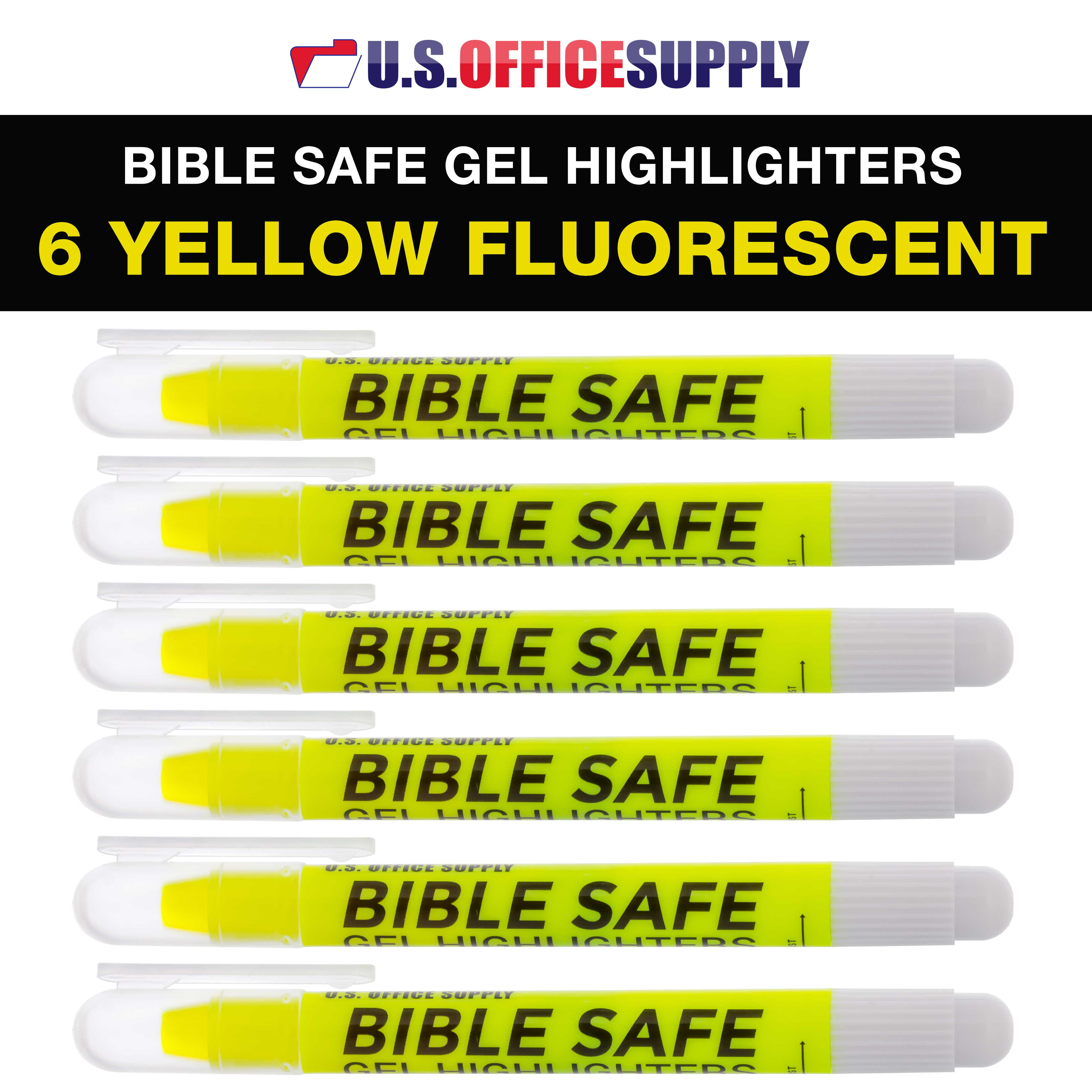 Bible Safe Gel Highlighters, Fluorescent Colors - Yellow, Orange, Pink,  Blue, Green, Purple, 6 Highlighters - Mariano's