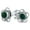 Green-Malachite, variant on Womens Flower Shape Purple Amethyst CZ Stud Earrings .925 Sterling Silver
