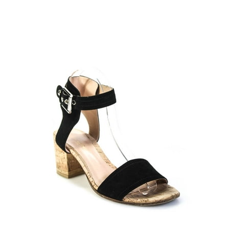 

Pre-owned|Gianvito Rossi Womens Rikki Ankle Strap Block Heel Sandals Black Size 37.5 7.5