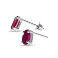 thumbnail image 3 of 14k White Gold Oval Ruby Earrings, 3 of 3