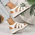 thumbnail image 6 of SBYOJLPB Women's Fashionable Sandals Casual Comfortable Plus Size Solid Color Round Toe Open Toe Wedge Sandals, 6 of 9