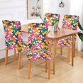 thumbnail image 2 of Yayeee 4 Pack Dining Chair Covers Stretch Parson Chairs Slipcovers Seat Protector, Pink Floral Blooms, 2 of 6