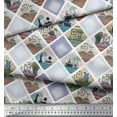 thumbnail image 2 of Soimoi Velvet Fabric Frame,Jug & Flower Pot Patchwork Printed Fabric 1 Yard 58 Inch Wide, 2 of 3