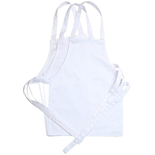 3 pc-White Adult chef apron for cooking,baking,painting or decorating party