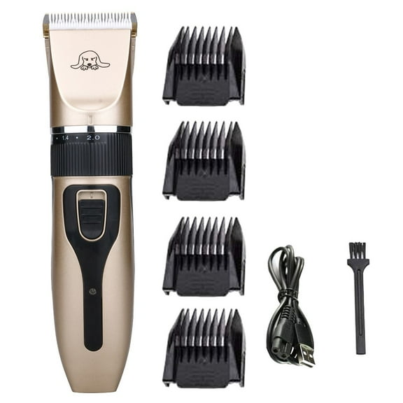 Ashosteey Professional Household Waterproof Low Noise Pet Hair Clippers,Dog Shaver Clippers Low Noise Rechargeable Cordless Electric Quiet Hair Clippers Set for Dogs Cats Pets