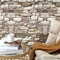 thumbnail image 3 of MoreFarther Beige Brick Peel and Stick Wallpaper, 17.71" x 236.22", 1 Piece, 3 of 8