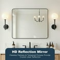 thumbnail image 5 of Resenkos 36x30 Inch Wide Rectangle Wall Mirror - Rounded Corners & Sturdy Black Metal Frame, Perfect for Living Room & Bathroom, Black​, 5 of 13