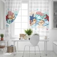 thumbnail image 5 of Fsddascl Summer Starfish Blackout Curtains for Bedroom/Living Room, Thermal Insulated Kitchen Curtains, Blue Coral Beach Couch Coastal Grey Plaid Grommet Darkening Window Treatment Drapes 27.5"x39"x2, 5 of 6