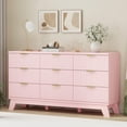 thumbnail image 3 of FANRAL 9 Drawer Dresser Fluted Dresser for Bedroom,Wooden Chest Of Drawers Modern Dresser for Closet,Pink Dresser, 3 of 8