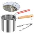 thumbnail image 1 of SUTENGDA Friteuse avec Panier Passoire en Acier Inoxydable avec Couvercle Poignée Mini Friteuse Réutilisable Condensateur d'Huile Bonne Conductivité Thermique pour Friture, 1 of 10