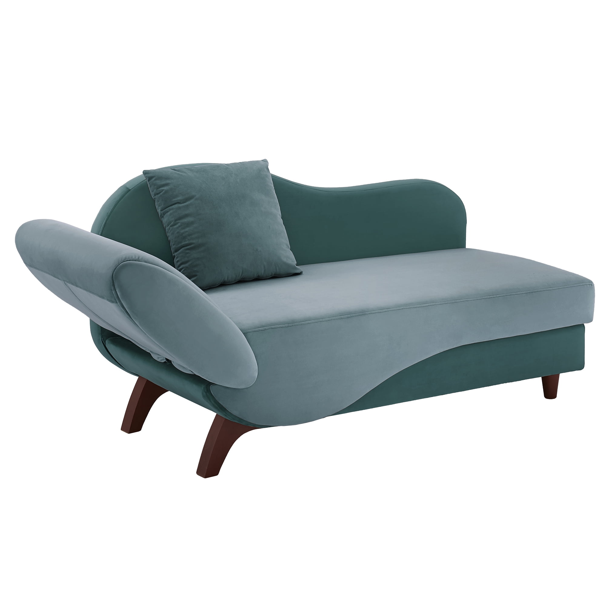 Weston Home Delaney Two-Tone Functional Chaise with 1 Pillow and Storage, Sea Green