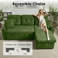 thumbnail image 4 of AISWORD 82" 3 in 1 Convertible Sectional Sofa, Small L Shaped Couch with USB Port for Living Room, Towel Fabric, Green, 4 of 6