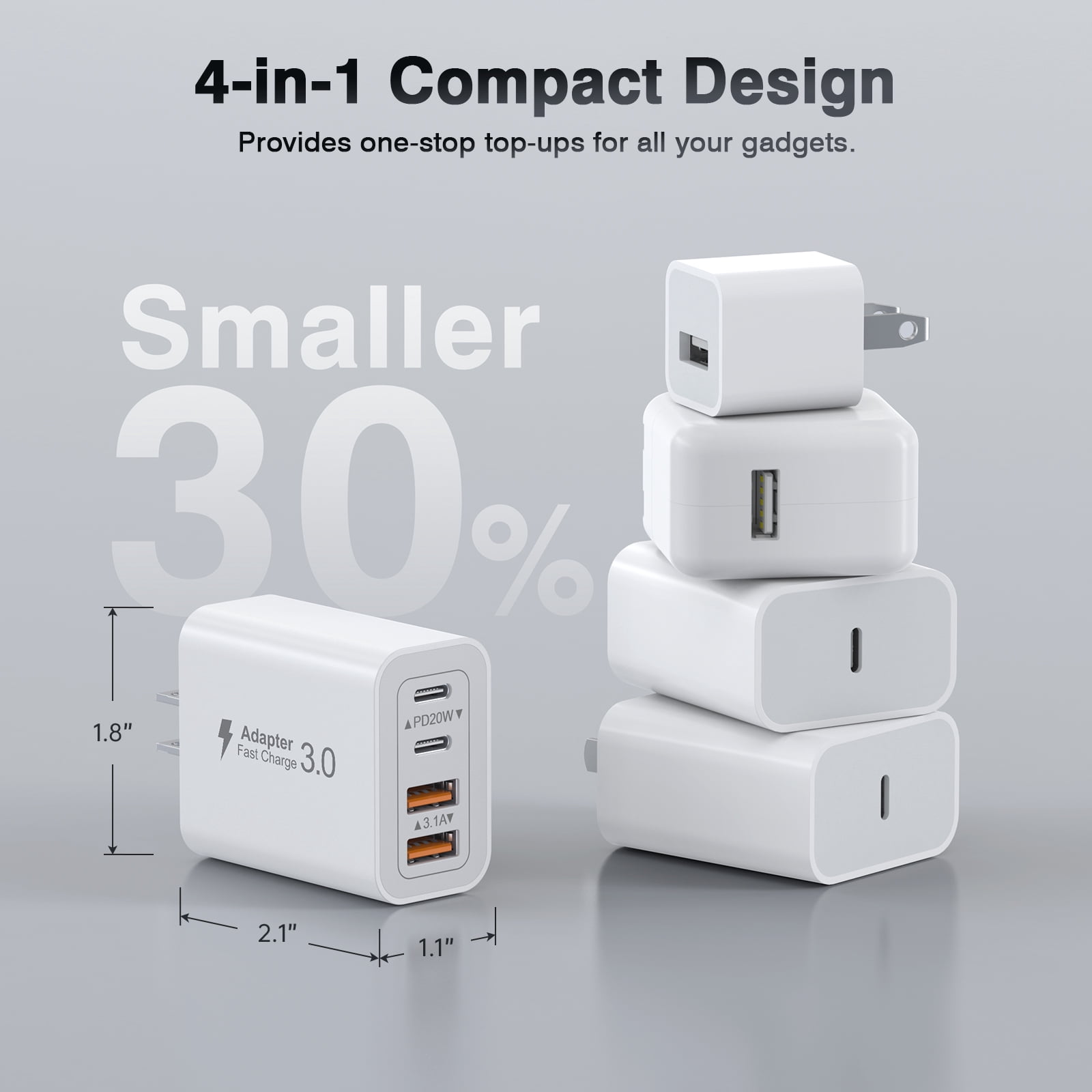 TAOHAI USB C Super Fast Charger, 3-Pack 40W Dual Port Fast Charger Adapter Block for iPhone 14/15/16/Pro/Pro Max/Plus/iPad/MacBook air Type C Charging for Samsung S21 S22 Pixel
