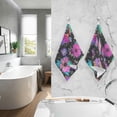 thumbnail image 5 of Coolnut Hand Towels Mushroom Floral Patterned 2 PCS, Cotton Bath Towel for Drying Face Hands Body Decorative Water Absorbent Lightweight Towels for Bathroom Ktichen Travel Gym, 16"x28", 5 of 6