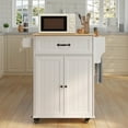 thumbnail image 6 of Asofer Kitchen Island Cart on Wheels, Small Coffee Cart with Storage and Drawer, White, 6 of 10