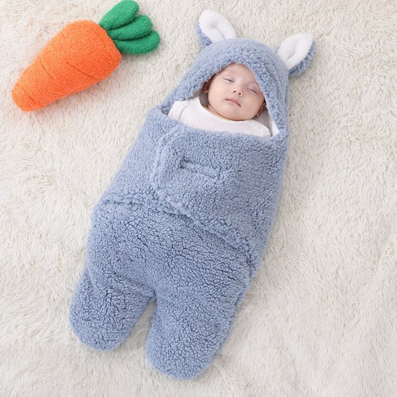 Couette de Câlins pour Bébé Sac de Couchage en Cachemire pour Bébé Épaissi Anti-Choc Automne/hiver Nouveau-Né Emmaillotage Couette Fournitures Vêtements pour bébés