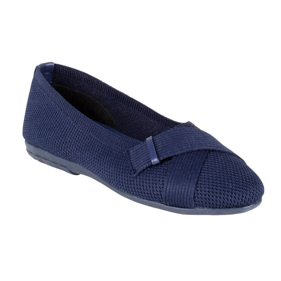 Gloria Vanderbilt Women's Debbie Slip-On Style Lightweight Breathable Stretch Flat Shoes (Navy, 6)