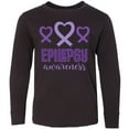 thumbnail image 3 of Inktastic Epilepsy Awareness Month Ribbon Long Sleeve Youth T-Shirt, 3 of 5