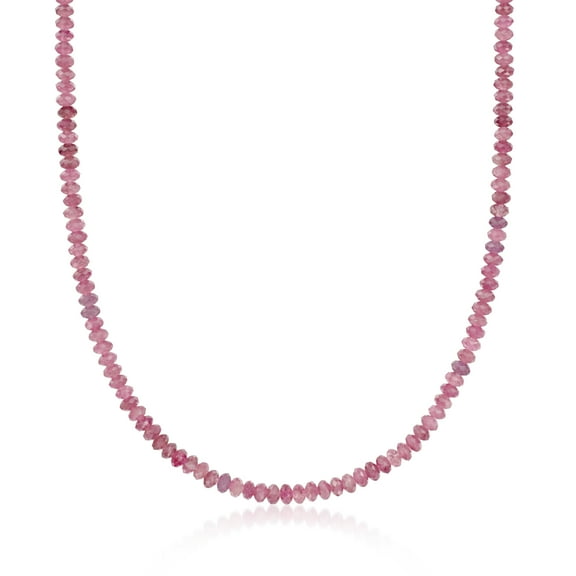 Ross-Simons 60.00 ct. t.w. Pink Tourmaline Bead Necklace With 14kt Yellow Gold Magnetic Clasp, Women's, Adult