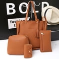 thumbnail image 1 of Bolso de mujer, bolso bandolera tipo cubo para mujer, bolso de mano con diseño de lichi, de cuatro piezas, 1 of 5