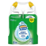 Scrubbing Bubbles Bubbly Bleach Gel Toilet Bowl Cleaner, Rainshower, 1 Squeeze Bottle, 24 oz (Pack of 2)