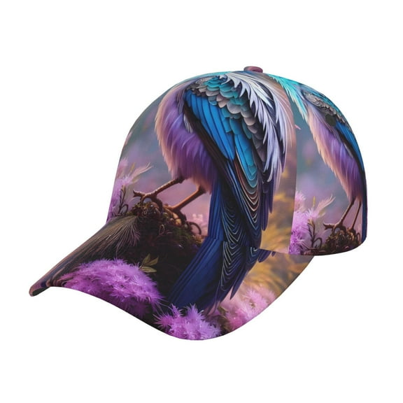 Gaeub Beautiful Flower Blue Bird Print Baseball Caps,Adjustable Hat, One Size,Fashion Adjustable Dad Hats for Men/Women
