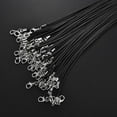 thumbnail image 5 of 50pcs 45mm Braided Adjustable Black Leather Rope Wax Cord DIY Handmade Necklace Pendant Lobster Clasp String Cord Jewelry Chains, 5 of 6
