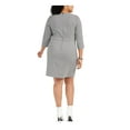 thumbnail image 2 of BETSEY JOHNSON Womens Black Ruffled Houndstooth 3/4 Sleeve V Neck Above The Knee Wear To Work Sheath Dress Plus 16W, 2 of 4