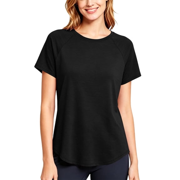 Womens Athletic Short Sleeve Quick Dry Shirts Loose Fit Gym Running Yoga Workout Tee Tops