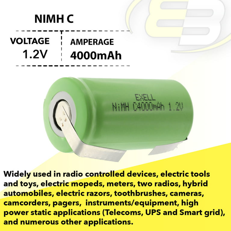 Pile rechargeable NiMH C 4000 mAh 1,2V