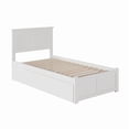 thumbnail image 4 of Madison Lit Plateforme en Bois Simple TG avec Pied de Lit et Tiroirs de Rangement, Blanc, 4 of 8