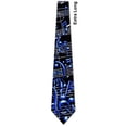 thumbnail image 3 of Music Note Blue Extra Long Necktie Mens Tie by Ral, 3 of 3