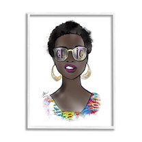 Stupell Industries Chic Bold Fashion Girl Graphic Art White Framed Art Print Wall Art, Design by Alison Petrie