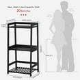 thumbnail image 3 of Bathroom Shelves, 3 Tier Ladder Shelf Bamboo Nightstand Open Shelving, Bookshelf Bookcase End Table Plant Stand for Living Room, Bedroom, Bathroom, Kitchen, Balcony, 3 of 17