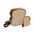 thumbnail image 3 of SET de 2 Piezas: BOLSA y MONEDERO en forma de SÁNDWICH, Bandolera, Cross-Body, Diseño con forma de Comida, Correa Ajustable, Color Beige y Crema, Moda Kawaii, novedoso y encantador., 3 of 5