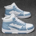 thumbnail image 6 of [sneakers] Men'S Letter-Patterned Color-Blocking Lace-Up Sports Comfortable Skate Shoes,  Perfect for Everyday Casual Outdoor Activities Outdoor Non-Slip High-Top Athletic Hiking Shoes,, 6 of 8