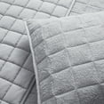 thumbnail image 3 of Mainstays Solid Textured Box Crinkle Quilted Pillow Sham, Silver, Standard/Queen, Soft Wash, 2 Pack, All Ages, 3 of 6