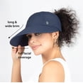 thumbnail image 4 of Sombrero con visera Ponyflo, protector solar, ala ancha, azul marino, 4 of 6