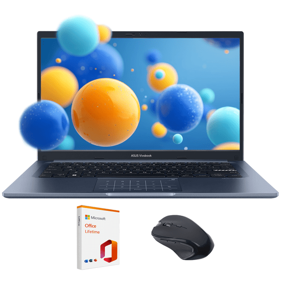 ASUS Vivobook 14 14" FHD Laptop with Lifetime Office, Intel Core i3-1315U(up to 4.5 GHz), 8GB RAM, 512GB SSD, Laptop Computer for Student & Business, NumberPad, Privacy Camera, Mouse, Windows 11 Home