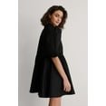 thumbnail image 4 of Black Pointy Collar Puff Sleeve Dress, 4 of 5