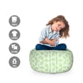 thumbnail image 2 of Abstract Storage Toy Bag Chair, Ethnic Moroccan Mosaic Style Stars with Contemporary Inner Dots Design, Stuffed Animal Organizer Washable Bag, Large Size, Pale Green and White, by Ambesonne, 2 of 3