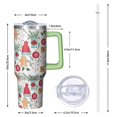 thumbnail image 2 of Christmas Plaid 40oz Travel Coffee Cup Stainless Steel with Handle and Straw Lid, Holiday Leak Proof Insulated Tumbler, Gifts for Women Men, 2 of 4