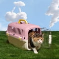 thumbnail image 6 of Oodles 20" Plastic Travel Pet Kennel, with Clip On Bowl, Pink, 6 of 15