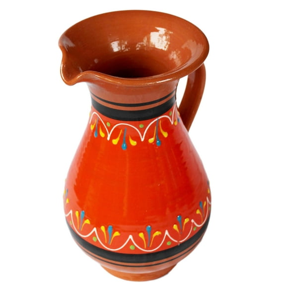 Terracotta Orange, 2 Quart Pitcher - Hand Painted From Spain