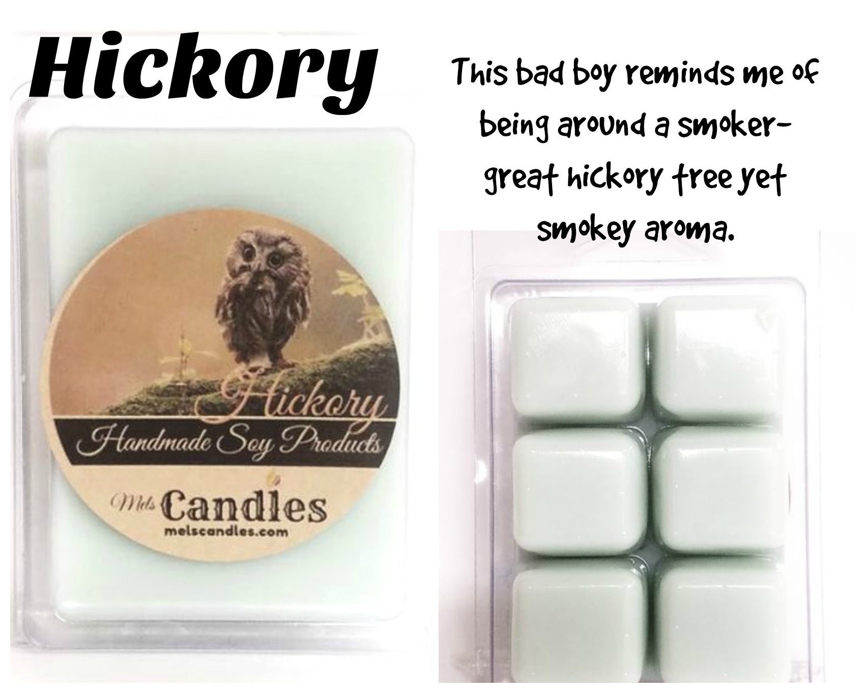 TWO PACKS of Hickory 3.4 Ounce Soy Wax Tarts, Wax Melts