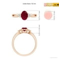 thumbnail image 4 of ANGARA Natural Solitaire 1 ct Ruby Split Shank Engagement Ring with Trio Diamonds in 14K Rose Gold for Women (Size-7x5mm) | July Birthstone, Anniversary, Jewelry Gift for Women | Natural Ruby Ring, 4 of 9